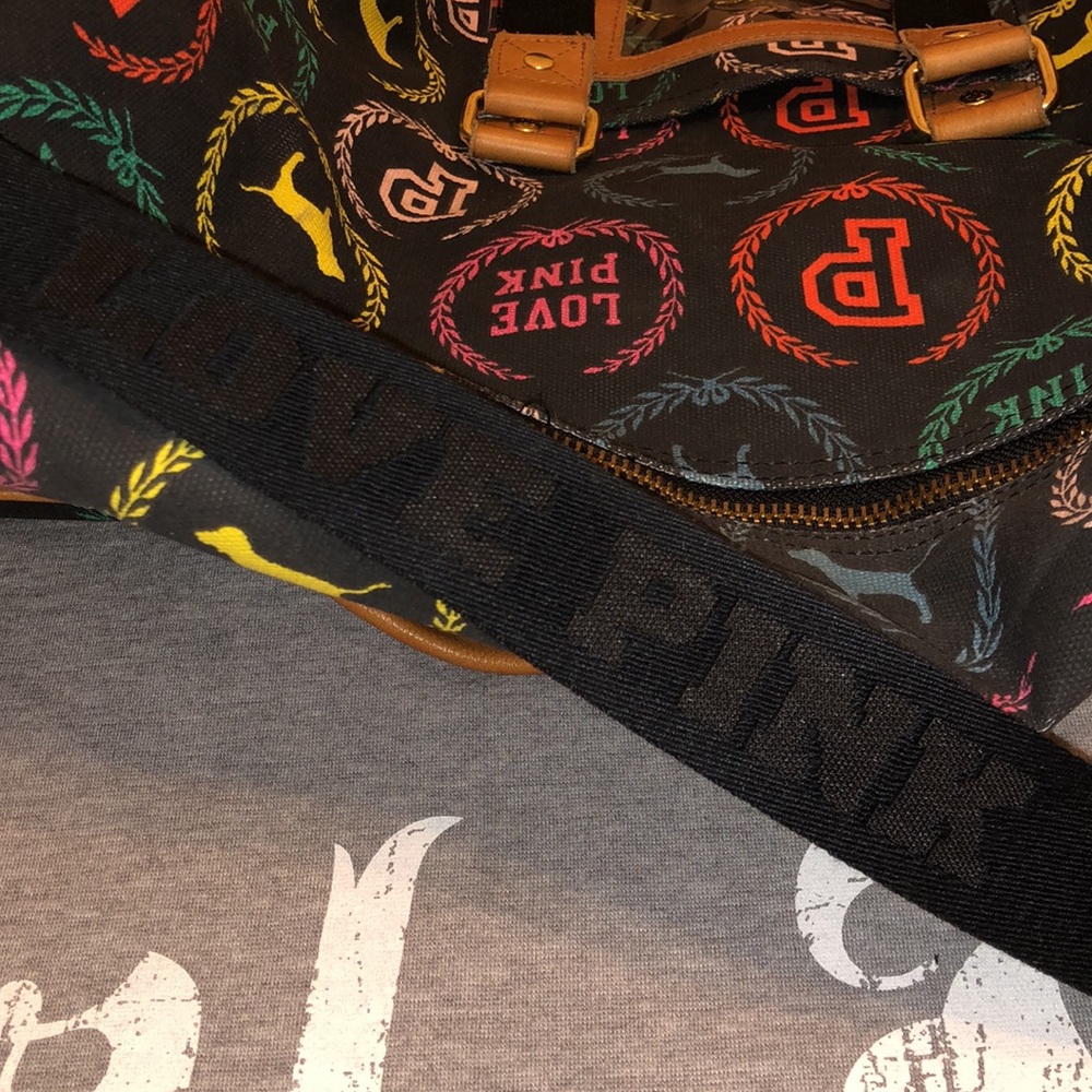VS PINK Vintage Style Monogram Duffel Bag RARE - Picture 8 of 15